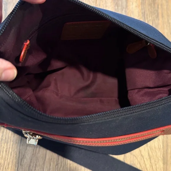 Coach Dark Blue Crossbody Bag with Tan Details - Picture 9 of 10